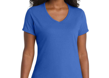 Port & Co Women's Performance Blend VNeck Tee LPC381V True Royal