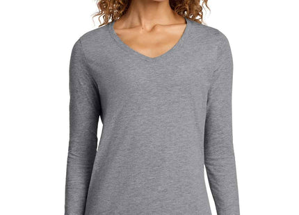 Port & Co Women's Long Sleeve Fan Favorite VNeck Tee LPC450VLS Athletic Heather