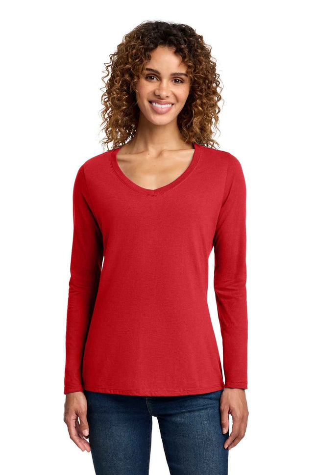 Port & Co Women's Long Sleeve Fan Favorite VNeck Tee LPC450VLS