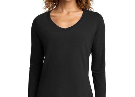 Port & Co Women's Long Sleeve Fan Favorite VNeck Tee LPC450VLS Jet Black