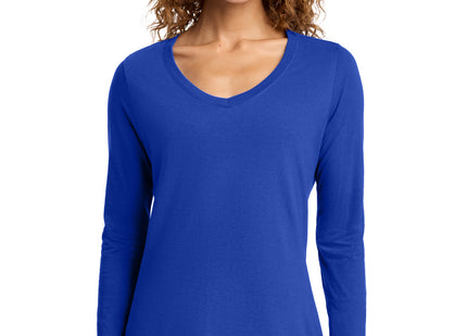 Port & Co Women's Long Sleeve Fan Favorite VNeck Tee LPC450VLS True Royal