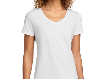 Port & Co Women's Fan Favorite VNeck Tee LPC450V White