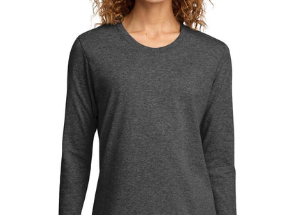 Port & Co Women's Long Sleeve Core Cotton Tee LPC54LS Dark Heather Grey
