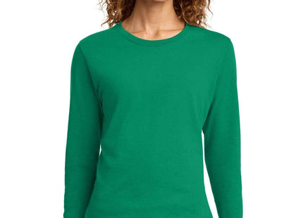 Port & Co Women's Long Sleeve Core Cotton Tee LPC54LS Kelly
