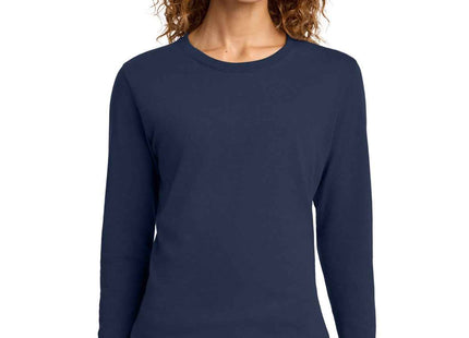 Port & Co Women's Long Sleeve Core Cotton Tee LPC54LS Navy
