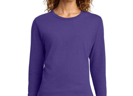 Port & Co Women's Long Sleeve Core Cotton Tee LPC54LS Purple