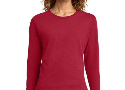 Port & Co Women's Long Sleeve Core Cotton Tee LPC54LS Red