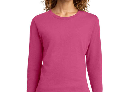Port & Co Women's Long Sleeve Core Cotton Tee LPC54LS Sangria