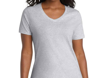 Port & Co Women's Core Cotton VNeck Tee LPC54V Ash