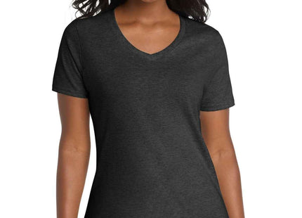 Port & Co Women's Core Cotton VNeck Tee LPC54V Dark Heather Grey