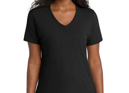 Port & Co Women's Core Cotton VNeck Tee LPC54V Jet Black
