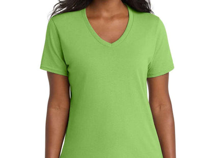 Port & Co Women's Core Cotton VNeck Tee LPC54V Lime