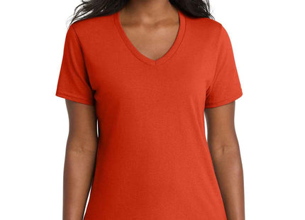 Port & Co Women's Core Cotton VNeck Tee LPC54V Orange