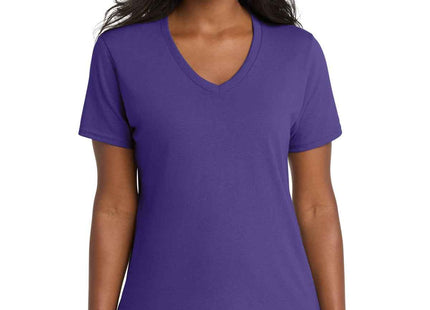 Port & Co Women's Core Cotton VNeck Tee LPC54V Purple