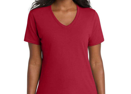 Port & Co Women's Core Cotton VNeck Tee LPC54V Red