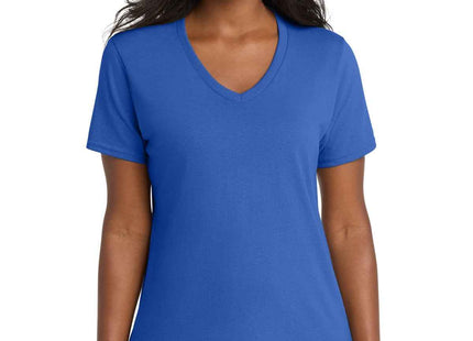 Port & Co Women's Core Cotton VNeck Tee LPC54V Royal