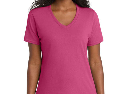 Port & Co Women's Core Cotton VNeck Tee LPC54V Sangria