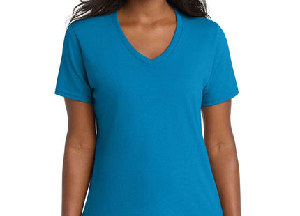 Port & Co Women's Core Cotton VNeck Tee LPC54V Sapphire