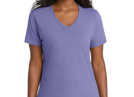 Port & Co Women's Core Cotton VNeck Tee LPC54V Violet
