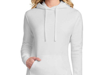 Port & Co Women's Core Fleece Pullover Hooded Sweatshirt LPC78H White