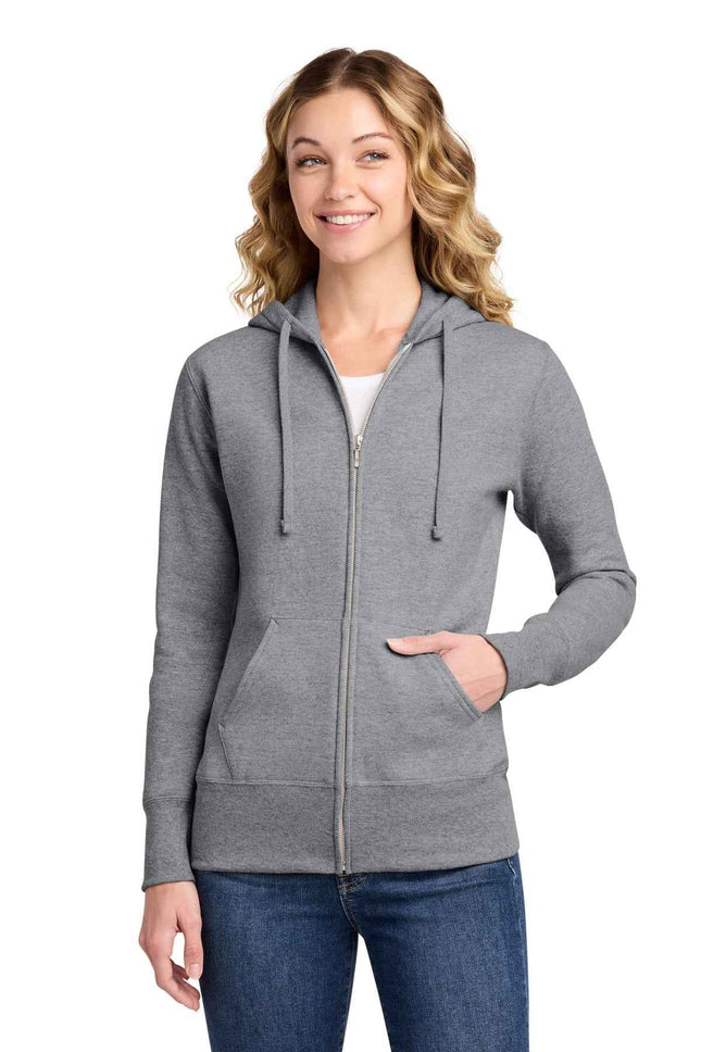 Port & Co Women's Core Fleece FullZip Hooded Sweatshirt LPC78ZH