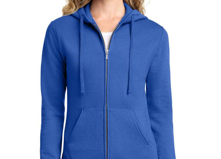 Port & Co Women's Core Fleece FullZip Hooded Sweatshirt LPC78ZH Royal