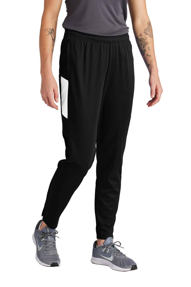 SportTek Women's Travel Pant LPST800 Black White