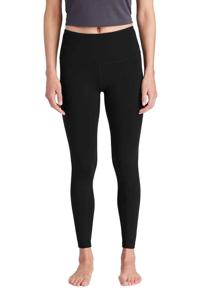 SportTek Women's High Rise 7/8 Legging LPST891 Black