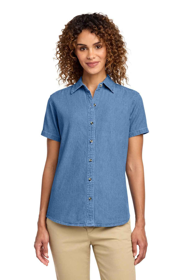 Port & Co Women's Short Sleeve Value Denim Shirt LSP11
