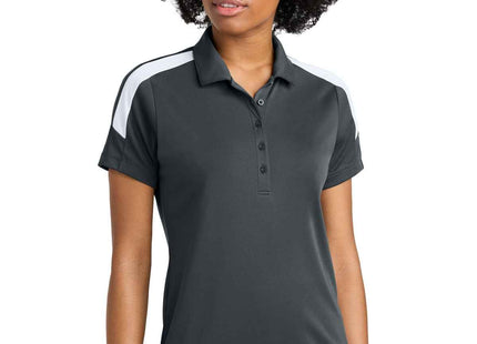 SportTek Women's Competitor United Polo LST104 Iron Grey White