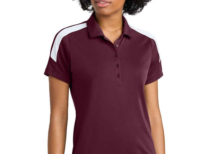 SportTek Women's Competitor United Polo LST104 Maroon White