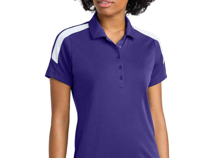 SportTek Women's Competitor United Polo LST104 Purple White