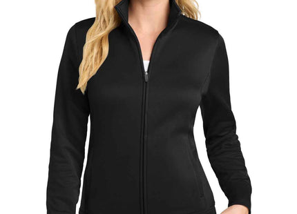 SportTek Women's SportWick Fleece FullZip Jacket LST241 Black