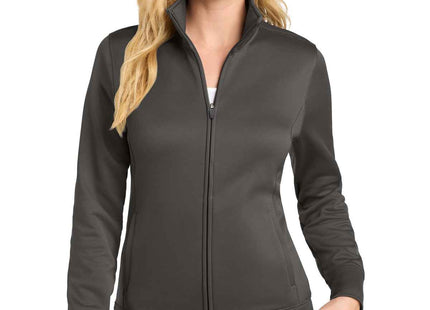 SportTek Women's SportWick Fleece FullZip Jacket LST241 Iron Grey