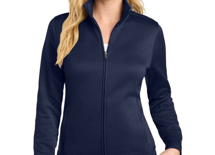 SportTek Women's SportWick Fleece FullZip Jacket LST241 Navy