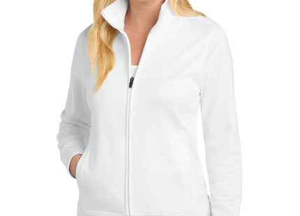 SportTek Women's SportWick Fleece FullZip Jacket LST241 White