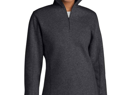 SportTek Women's 1/4Zip Sweatshirt LST253 Graphite Heather