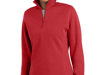 SportTek Women's 1/4Zip Sweatshirt LST253 True Red