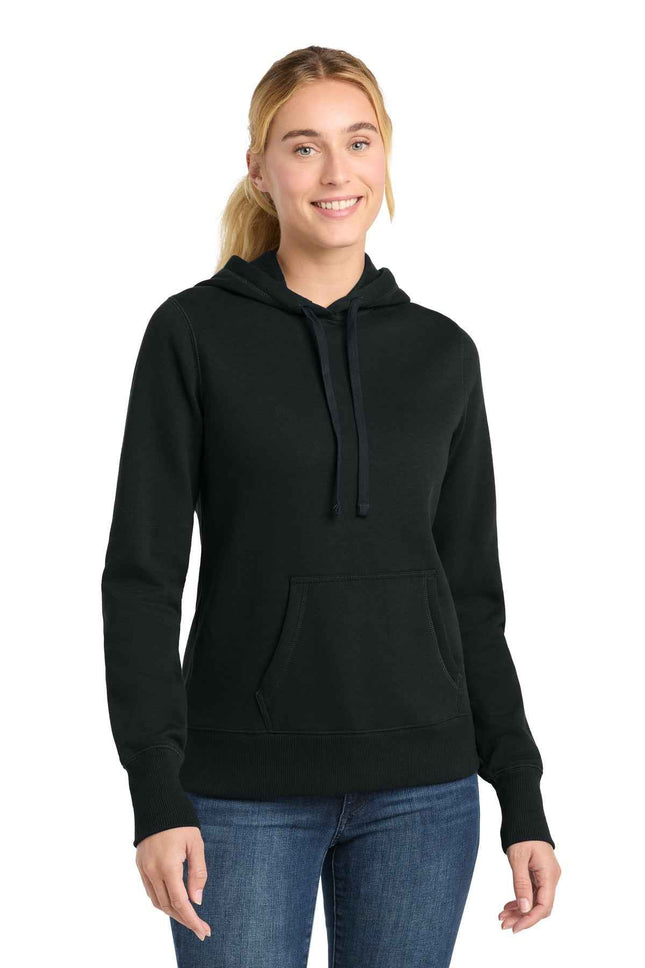 SportTek Women's Pullover Hooded Sweatshirt LST254 Black
