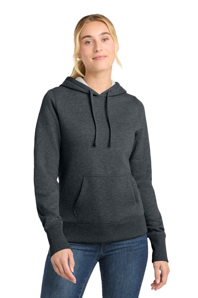 SportTek Women's Pullover Hooded Sweatshirt LST254 Graphite Heather