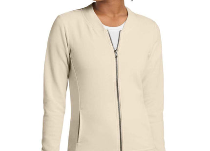 SportTek Women's Lightweight French Terry Bomber LST274 Ecru