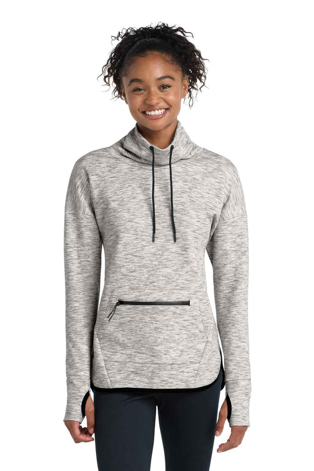 SportTek Women's Triumph Cowl Neck Pullover LST280 Athletic Heather