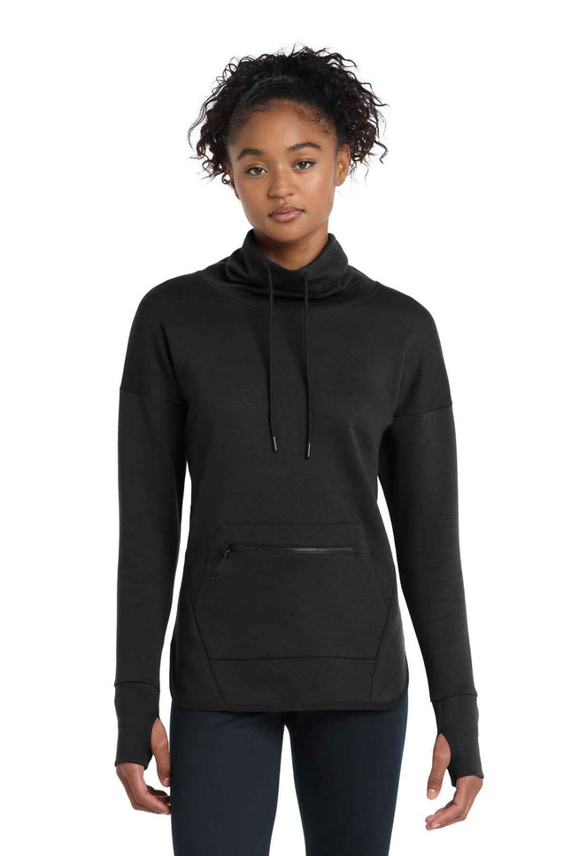SportTek Women's Triumph Cowl Neck Pullover LST280 Black