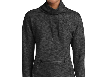 SportTek Women's Triumph Cowl Neck Pullover LST280 Black Heather