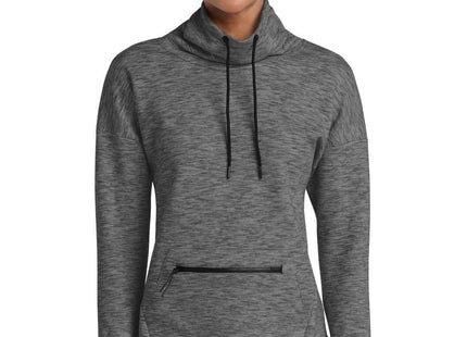 SportTek Women's Triumph Cowl Neck Pullover LST280 Dark Grey Heather