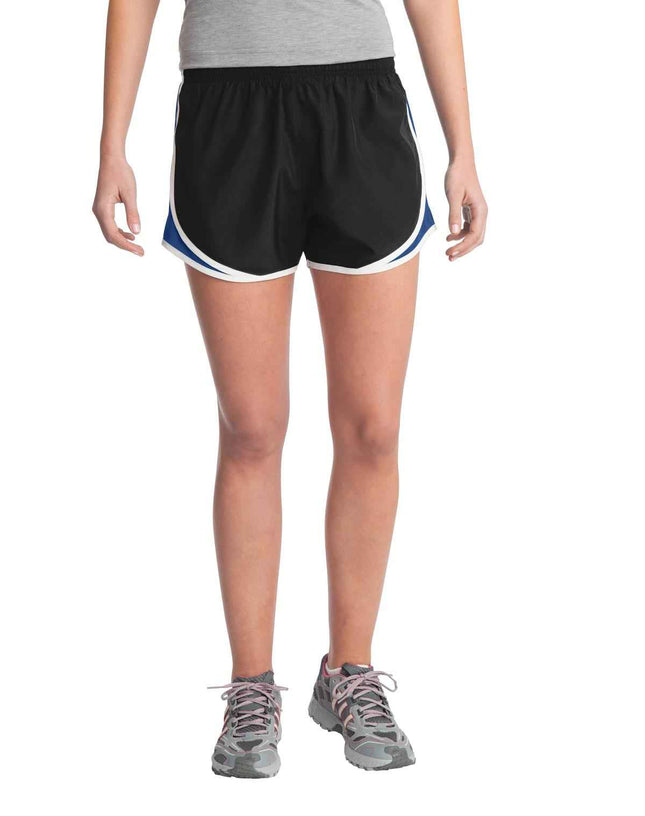 SportTek Women's Cadence Short LST304 Black True Royal White