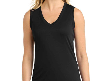 SportTek Women's Sleeveless PosiCharge Competitor VNeck Tee LST352 Black