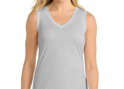 SportTek Women's Sleeveless PosiCharge Competitor VNeck Tee LST352 Silver