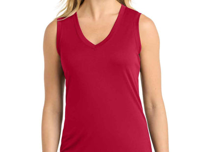 SportTek Women's Sleeveless PosiCharge Competitor VNeck Tee LST352 True Red