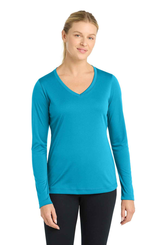 SportTek Women's Long Sleeve PosiCharge Competitor VNeck Tee LST353LS